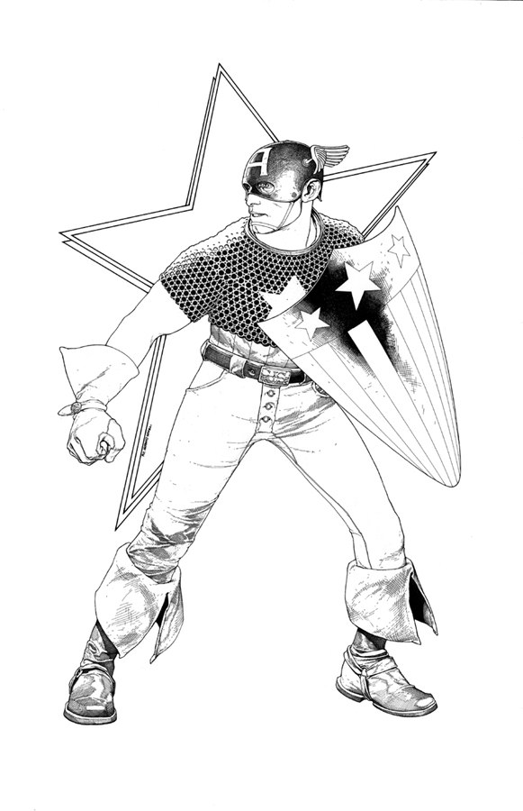 Black and White version of the Heros Convention program cover